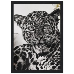 Charcoal Leopard Drawing Print