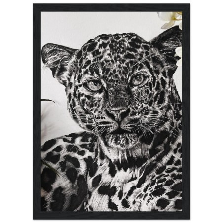 Charcoal Leopard Drawing Print